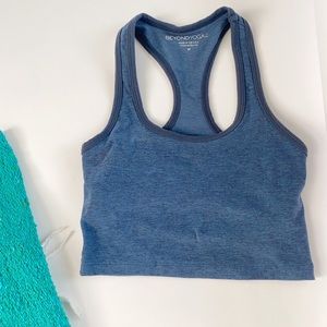 Beyond Yoga crop top longline bra blue Xs